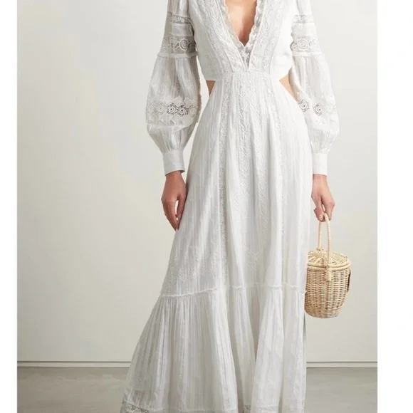 LoveShackFancy Elegant White Backless Dress - Picture 2 of 16